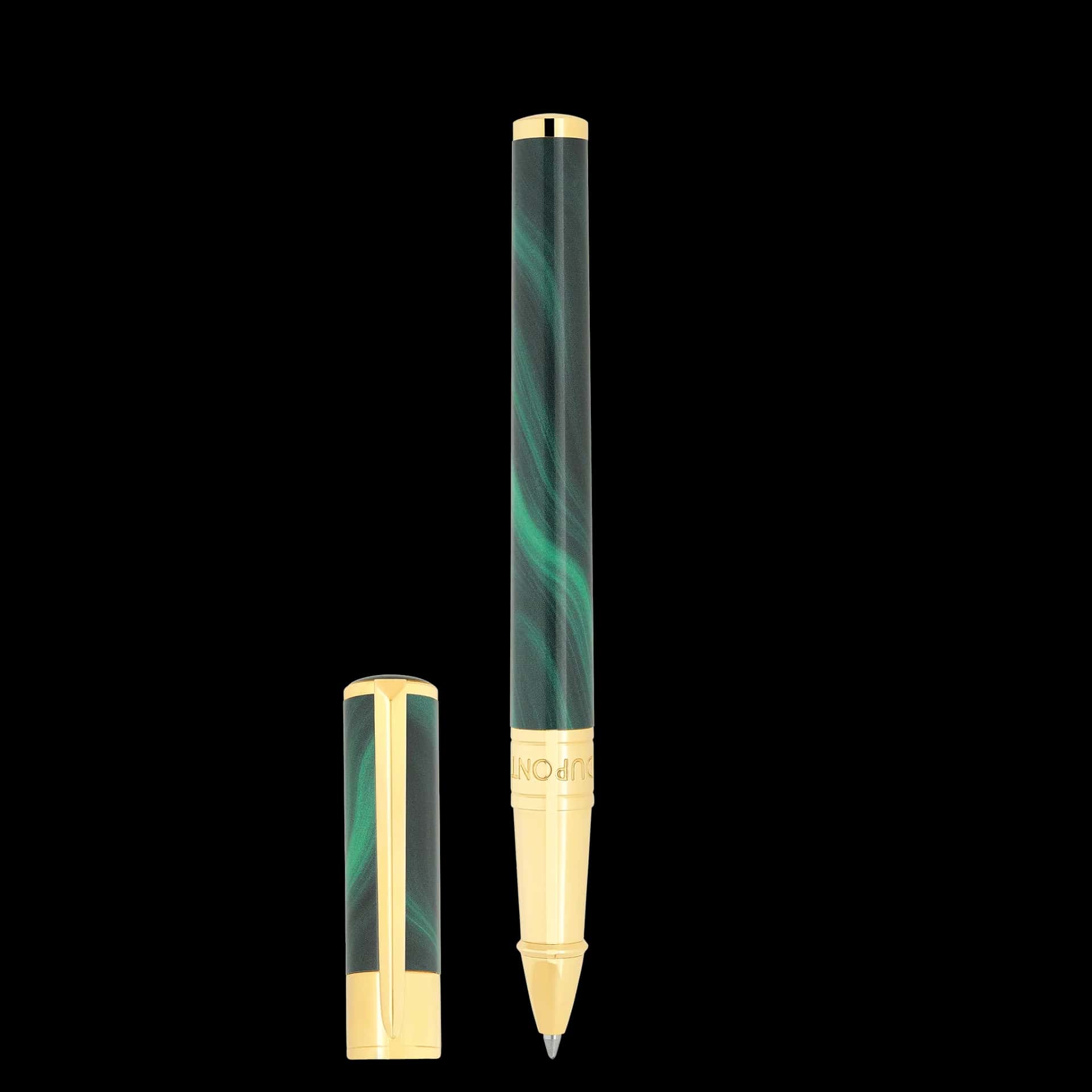 S.T. Dupont Initial RB Geode Rollerball Pen Green/Golden - 272036