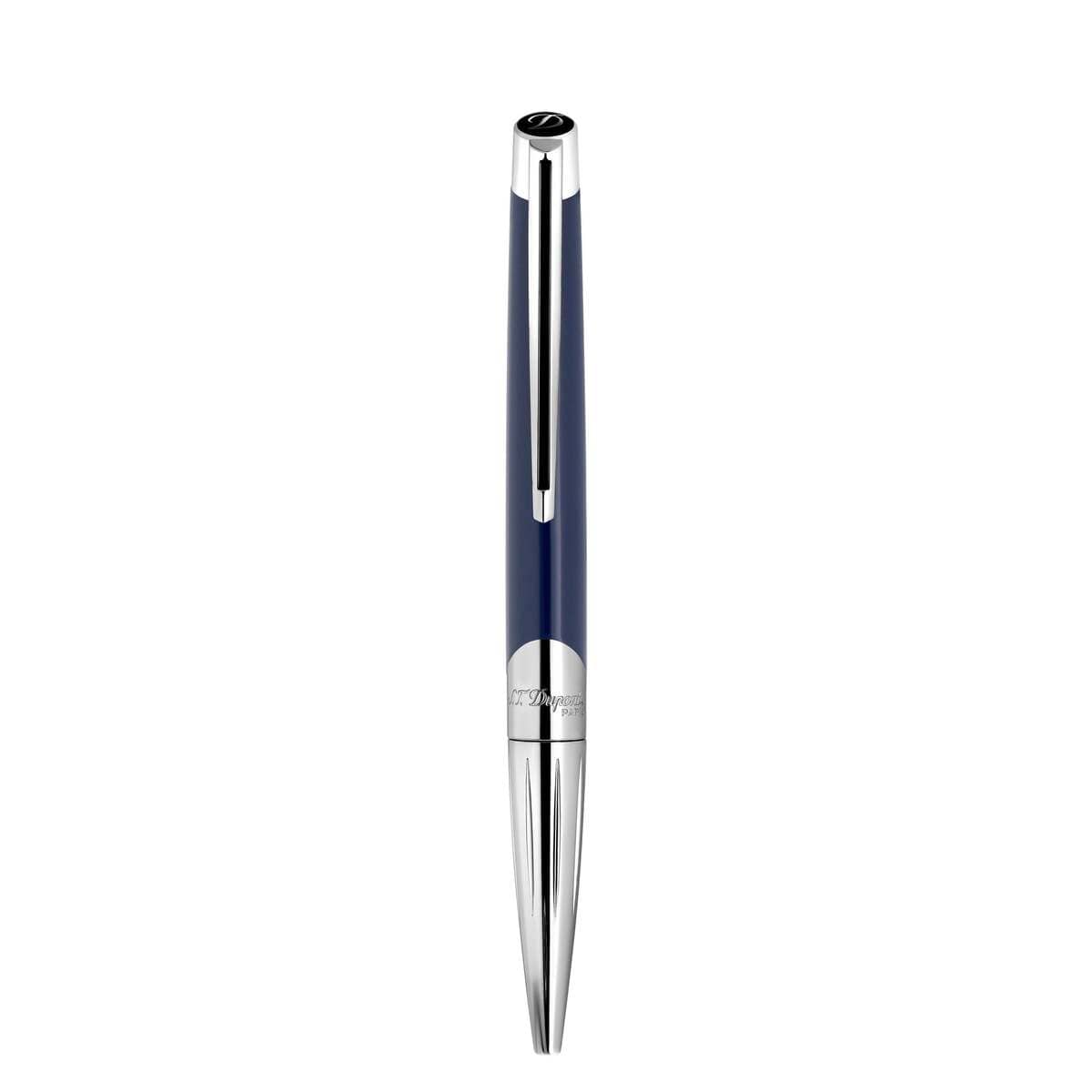 Bút Bi Kim Loại ST.Dupont Défi Millennium Ballpoint Pen – Silver & Navy Blue - 405736