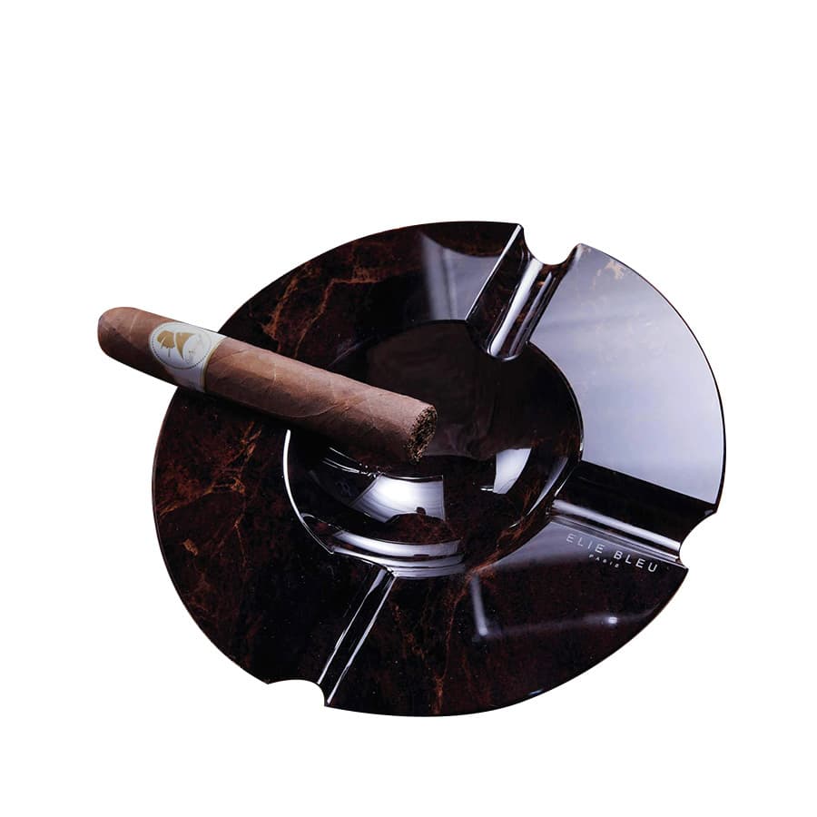 Gạt tàn sứ Elie Blue Obsidienne màu nâu loại 4 điếu - CC08SYTG