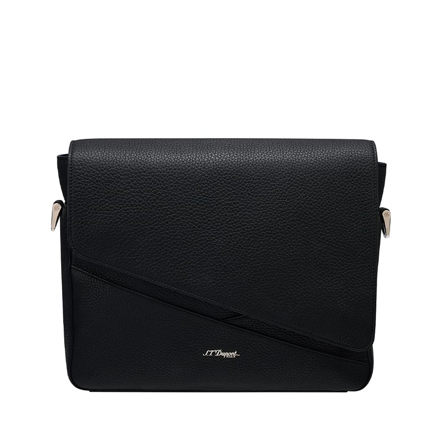 S.T. Dupont Neo Capsule Messenger bag in dark blue full-grain calfskin leather - 181244