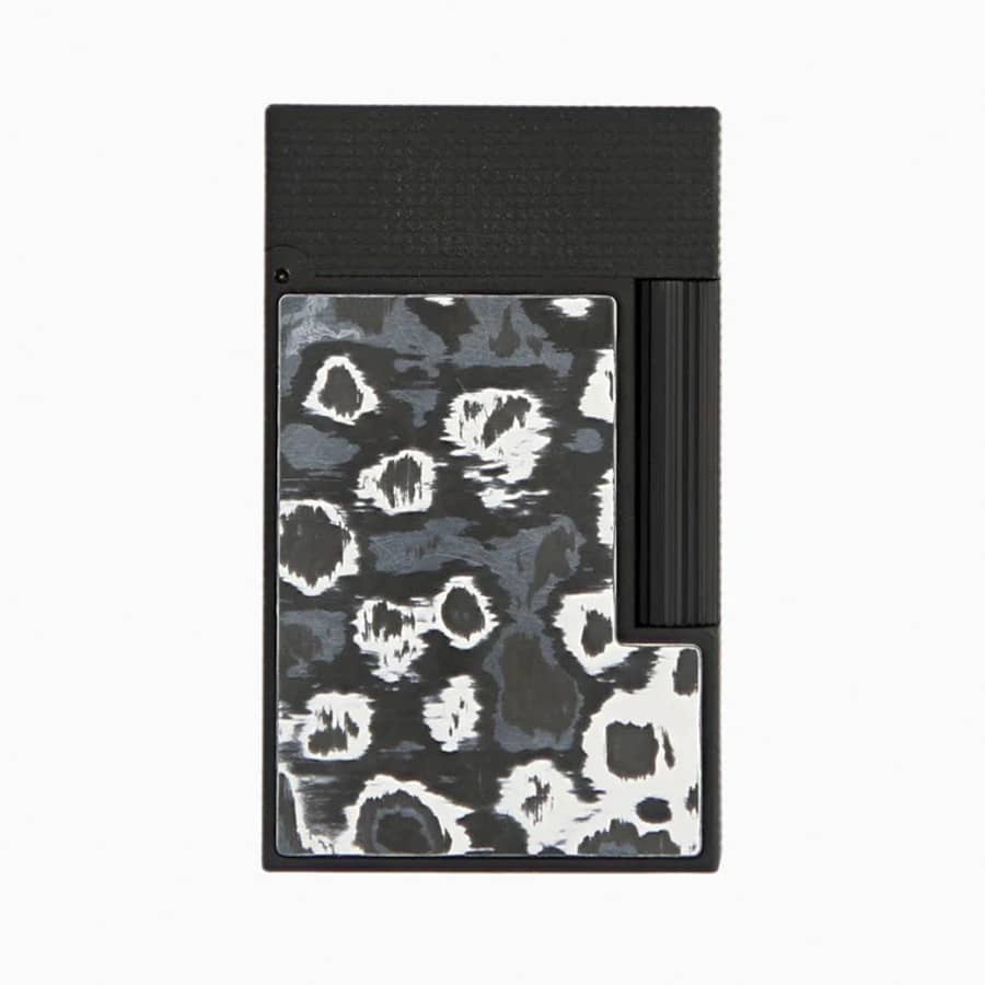 S.T. Dupont Ligne 2 Carbon Diamond Head lighter in Dark Storm matte black - C16397DS