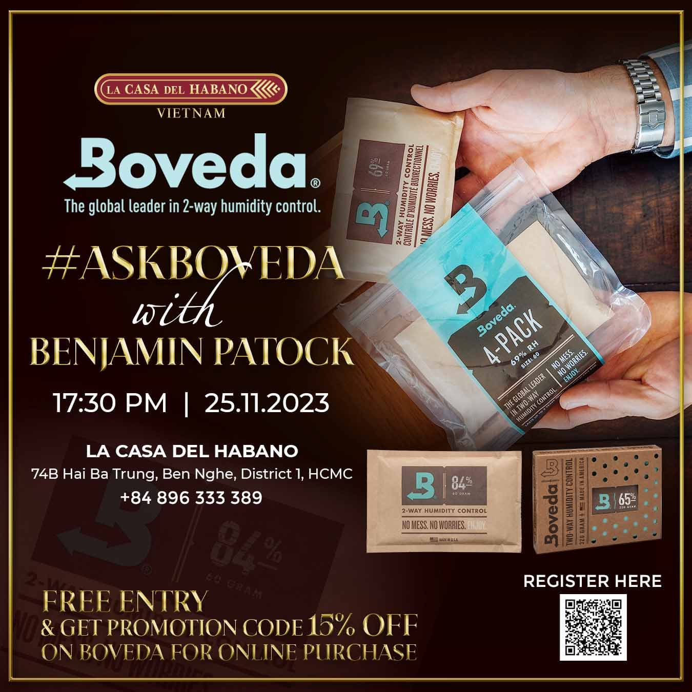 HỘI THẢO "ASK BOVEDA WITH BENJAMIN PATOCK" - Habanos Specialist Vietnam