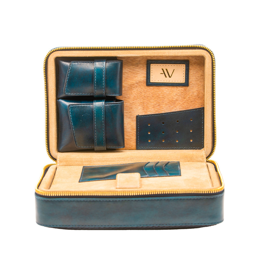 AVANTI EXCLUSIVE ACCESSORIES Blue chưa có hình, labels [style_8010202009946] Hộp đựng cigar - Cigar Box (Python) - Blue