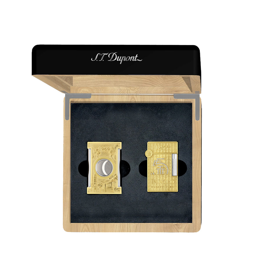 DUPONT ACCESSORIES Bộ Phụ Kiện Cigar Gồm Bật Lửa Bằng KL  Và Dao Cắt KL  (Le Grand Dupont - C23637) - S.T.Dupont