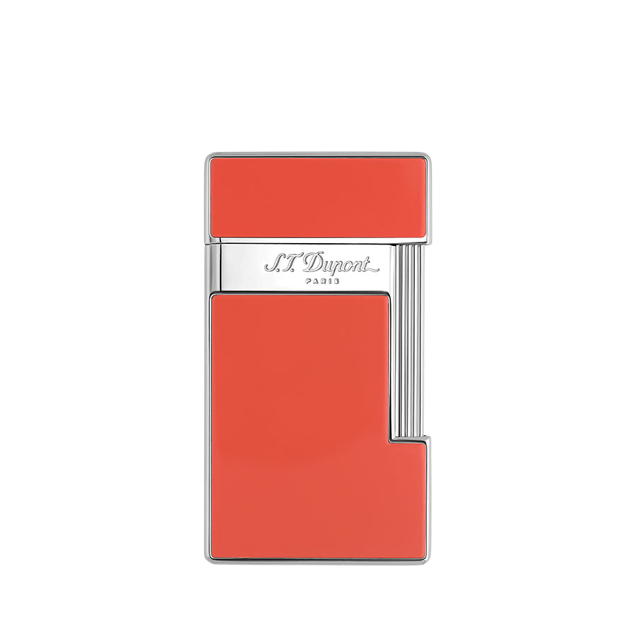 DUPONT ACCESSORIES Bật Lửa Châm Cigar Bằng KL Màu Hồng Cam (Li Slimmy Coral Lacquer/Chrome - 028006) - S.T.Dupont