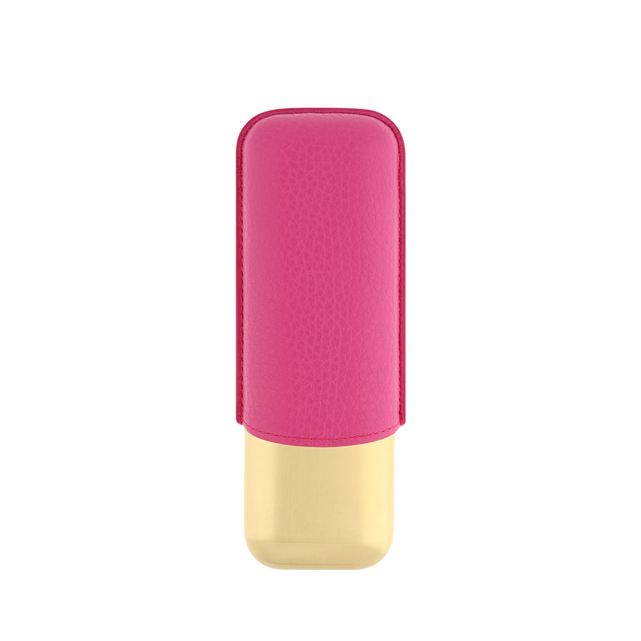 DUPONT ACCESSORIES Bao Da Đựng Cigar Bằng Da Bò Loại 2 Điếu Màu Hồng/Vàng (2 CG Case Pink Gr/Golden - 183245) - S.T.Dupont