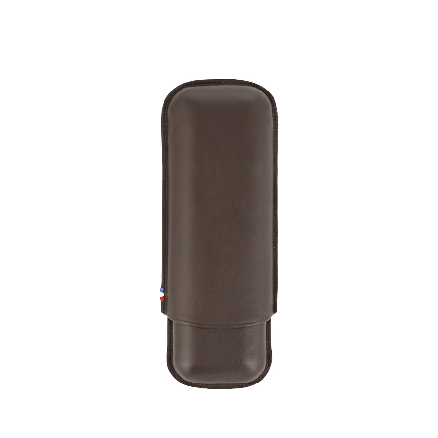 DUPONT ACCESSORIES Bao Da Đựng Cigar Bằng Da Bò Loại 2 Điếu Màu Nâu (2 Cigar Case Brown Leather - 183141) - S.T.Dupont
