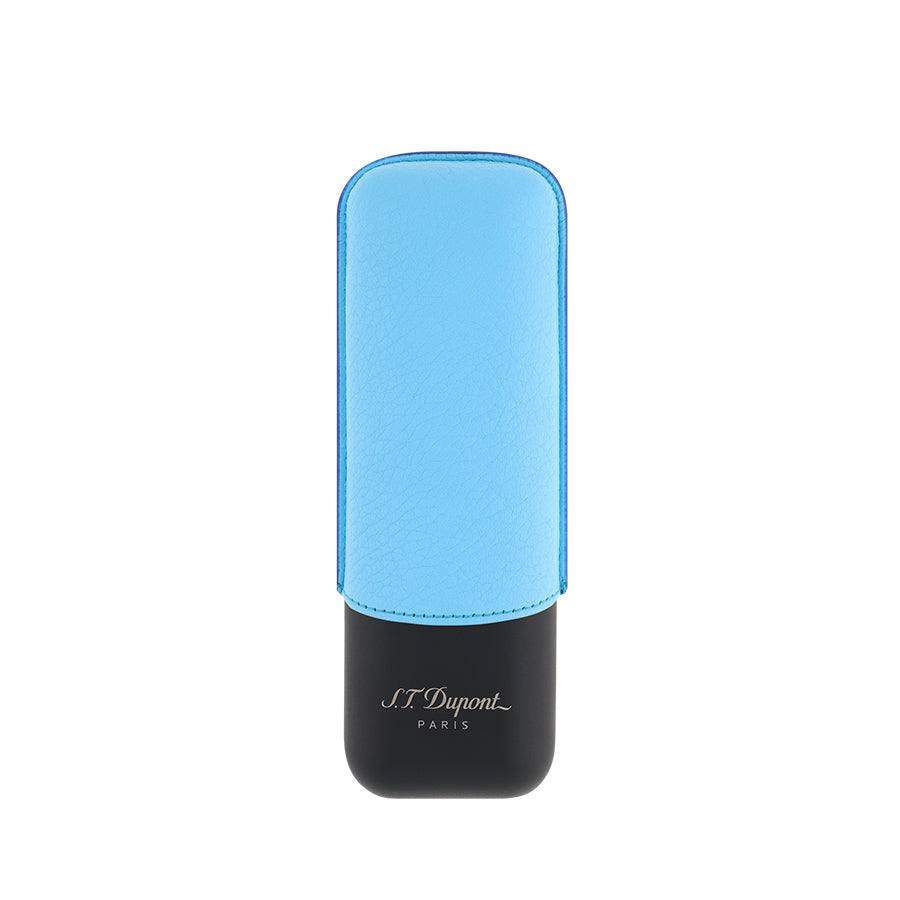 DUPONT ACCESSORIES Bao Da Đựng Cigar Bằng Da Bò Loại 2 Điếu Màu Xanh Ngọc/Đen (2 CG Case Turquoise Gr/Matte - 183243) - S.T.Dupont