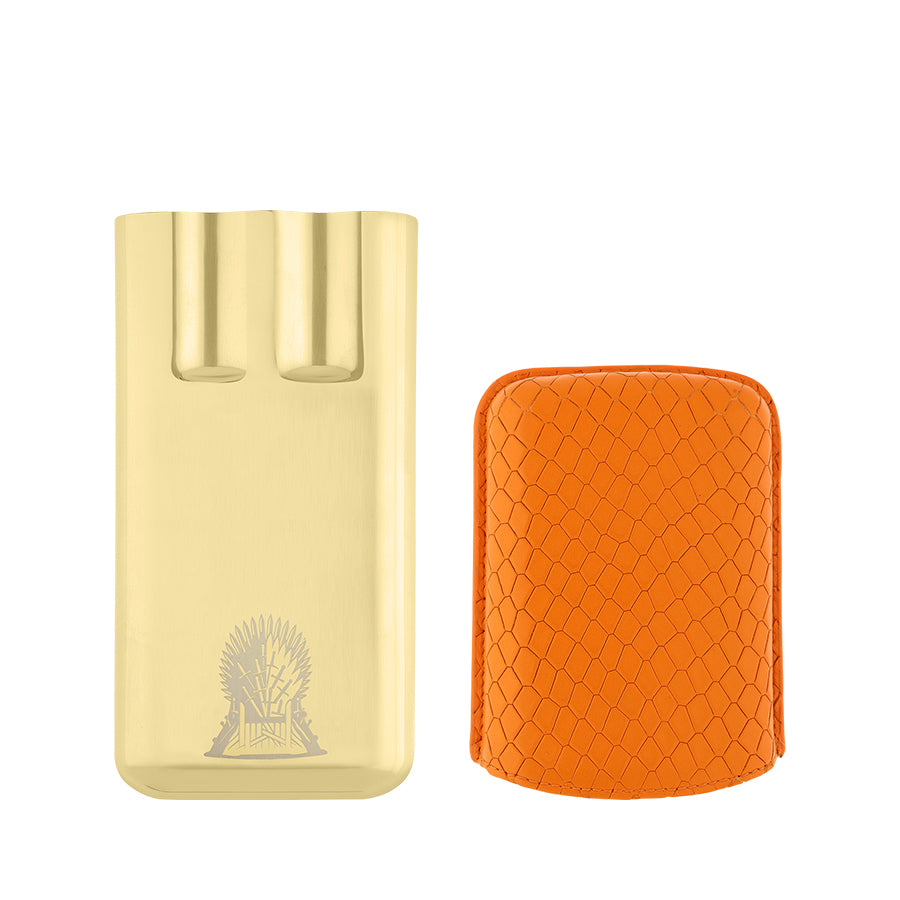 DUPONT ACCESSORIES Bao Da Đựng Cigar Bằng Da Bò Loại 3 Điếu (3 CG Case Got Fire / Golden - 183043) - S.T.Dupont