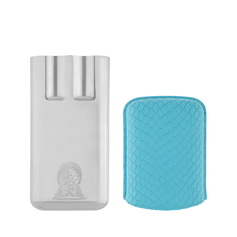 DUPONT ACCESSORIES Bao Da Đựng Cigar Bằng Da Bò Loại 3 Điếu (3 CG Case Got Ice / Chrome - 183042) - S.T.Dupont