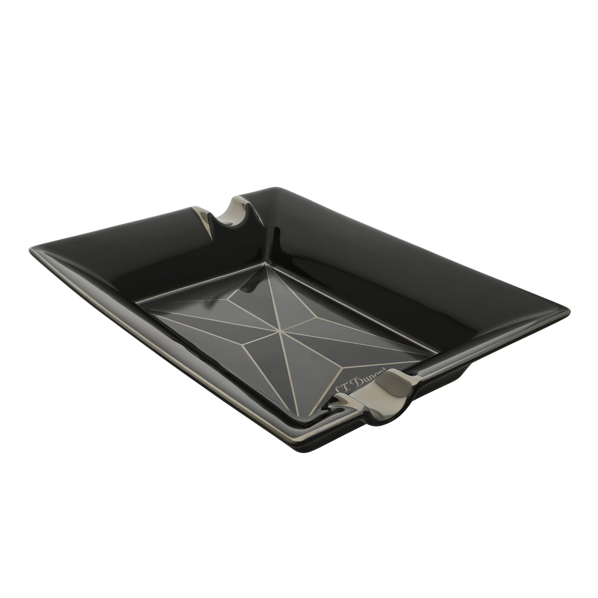 DUPONT ACCESSORIES Black [style_3597390299376] Gạt tàn Xì gà bằng sứ - hiệu S.T. Dupont (LARGE ASHTRAY  X  BLACK style No. 006470).KT: (220x17x4)mm