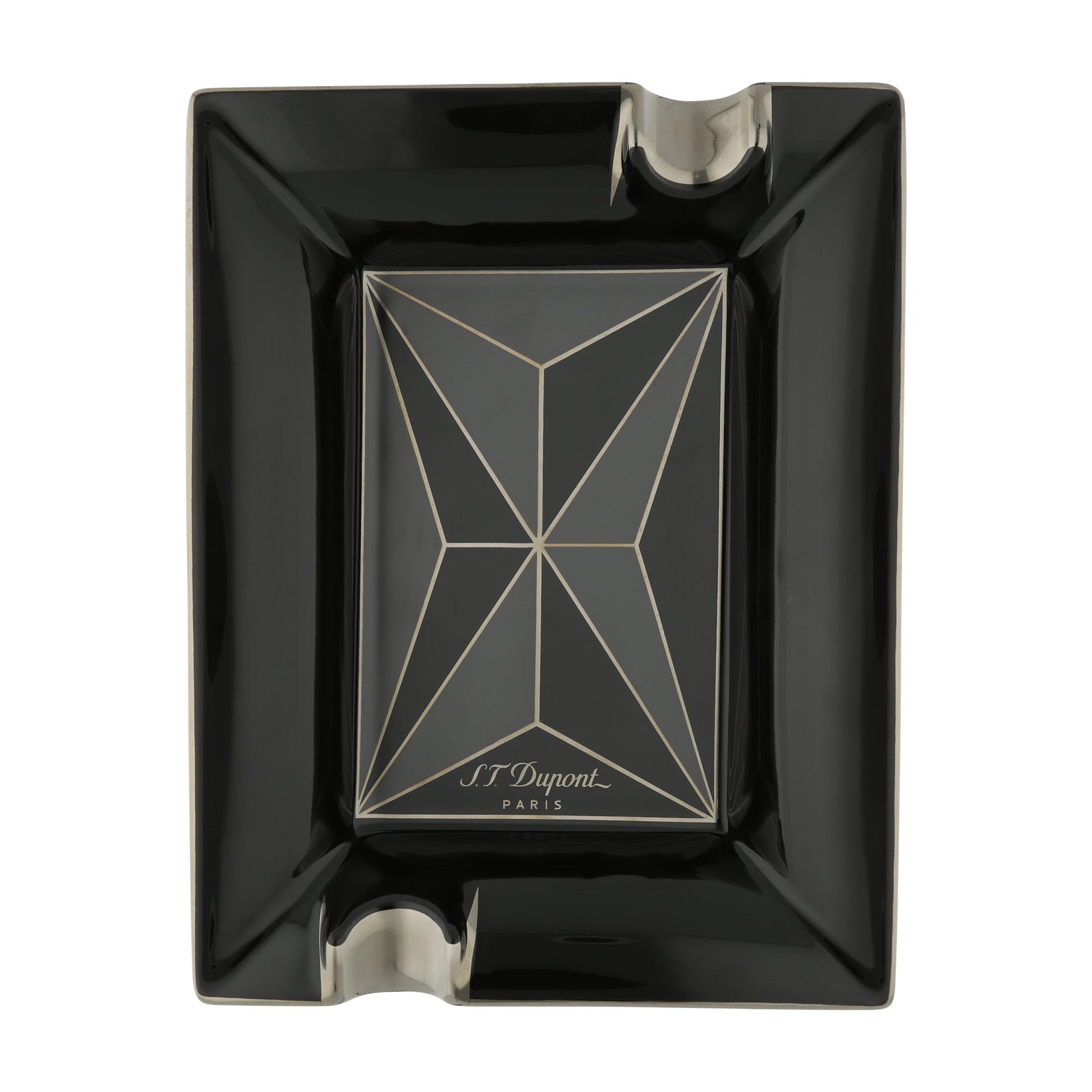 DUPONT ACCESSORIES Black [style_3597390299376] Gạt tàn Xì gà bằng sứ - hiệu S.T. Dupont (LARGE ASHTRAY  X  BLACK style No. 006470).KT: (220x17x4)mm