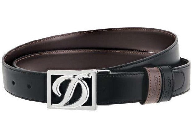 DUPONT ACCESSORIES Blue &amp; Brown Dây thắt lưng bằng da bò  xanh nâu ST. Dupont BELT D PALL BRUSH BL/BR 30 MM style No. 9580120.