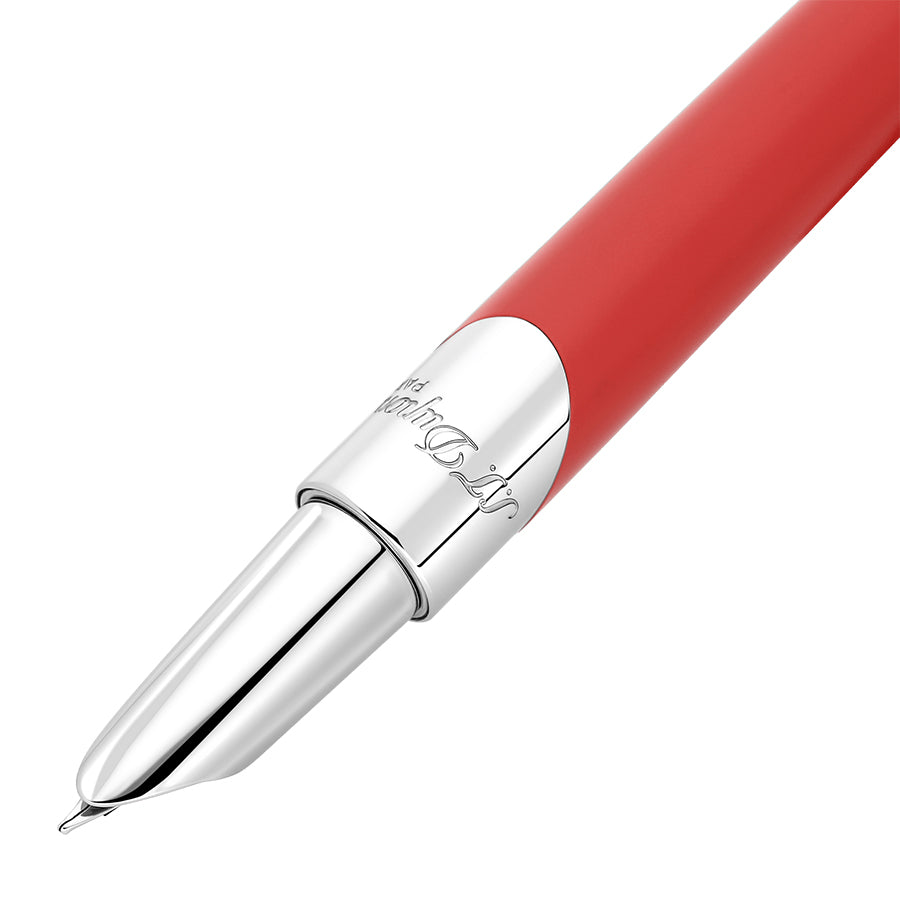 DUPONT ACCESSORIES Bút Máy Bằng KL Màu Bạc/Đỏ (Wi Defi Mil Fp Silv/Matte Red - 400739) - S.T.Dupont