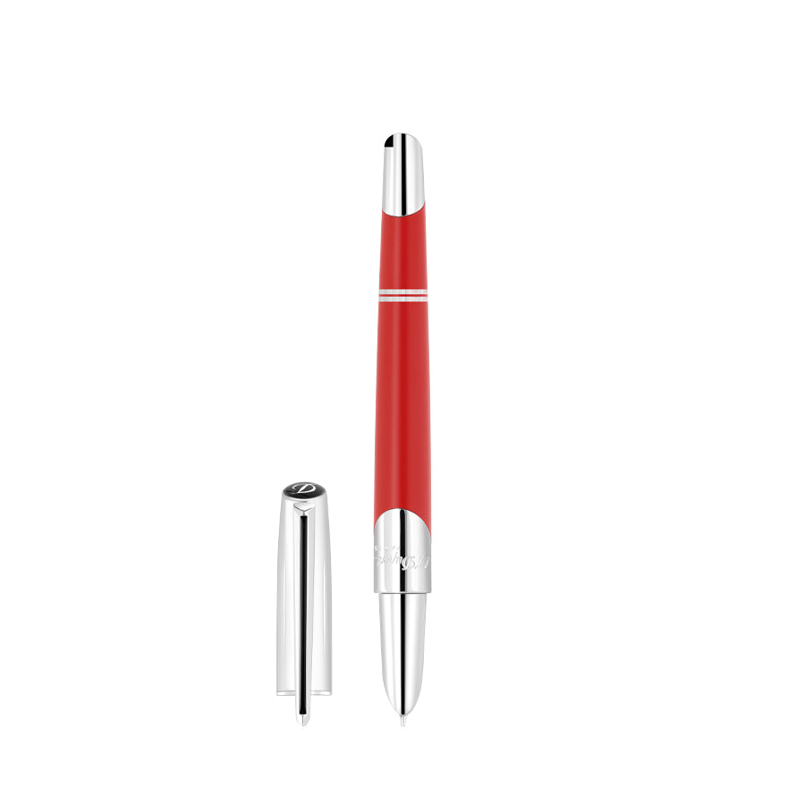 DUPONT ACCESSORIES Bút Máy Bằng KL Màu Bạc/Đỏ (Wi Defi Mil Fp Silv/Matte Red - 400739) - S.T.Dupont