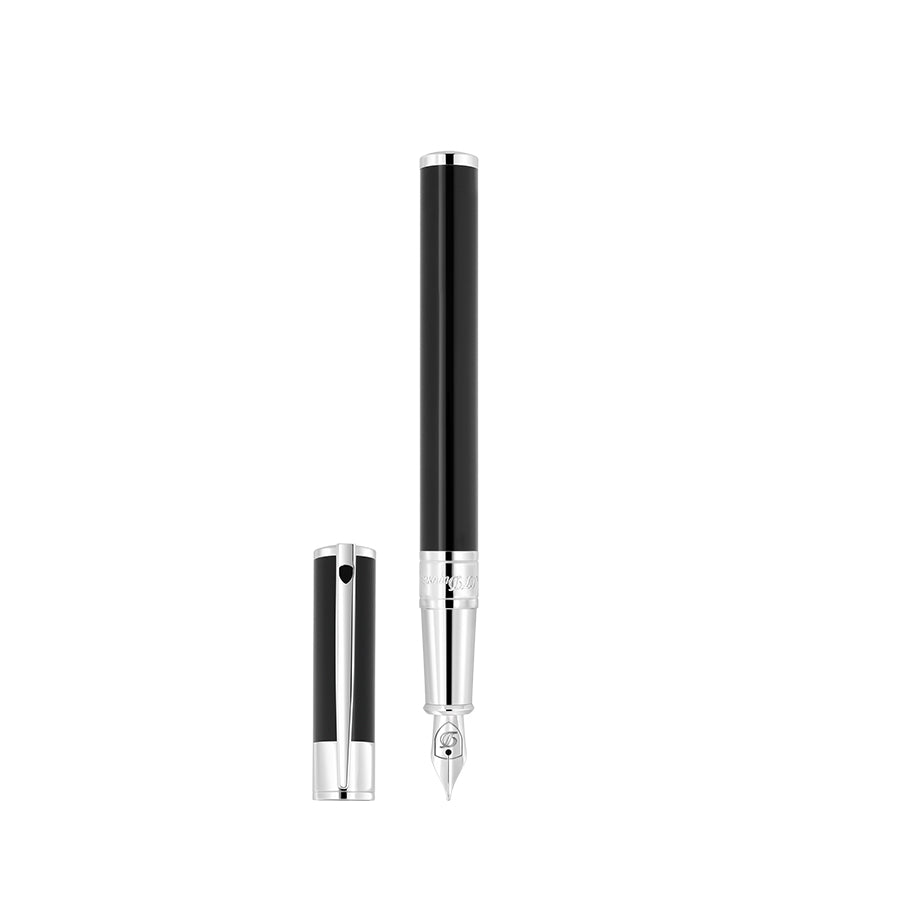 DUPONT ACCESSORIES Bút Máy Bằng KL Màu Chrome/Đen (Wi D-Initial Fp Black/Chrome - 260203) - S.T.Dupont