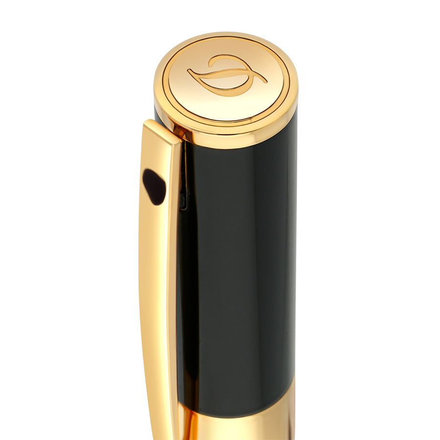 DUPONT ACCESSORIES Bút Máy Bằng KL Màu Chrome/Đen (Wi D-Initial Fp Black/ Golden - 260205) - S.T.Dupont