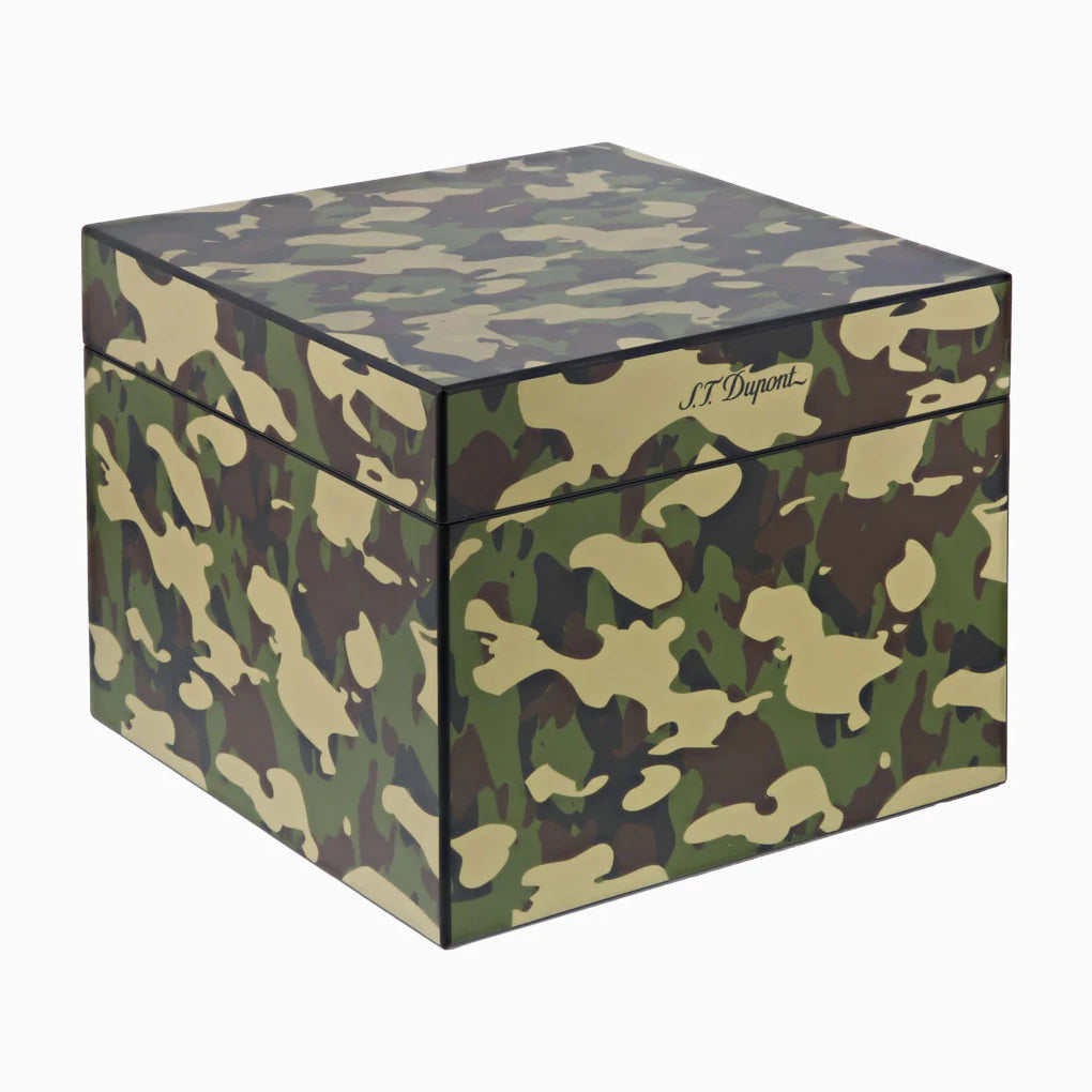DUPONT ACCESSORIES CAMOUFLAGE CUBE CIGAR HUMIDOR