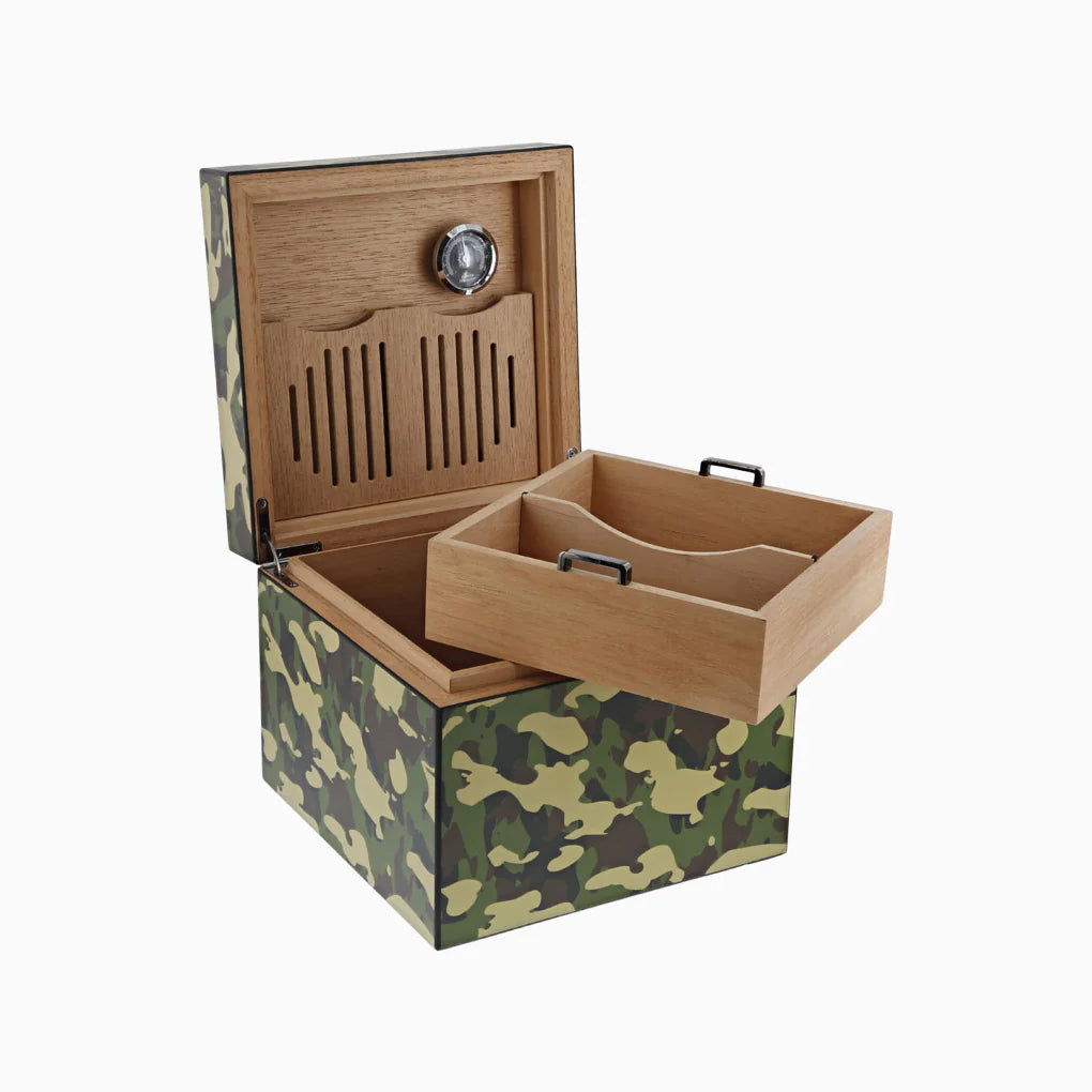 DUPONT ACCESSORIES CAMOUFLAGE CUBE CIGAR HUMIDOR