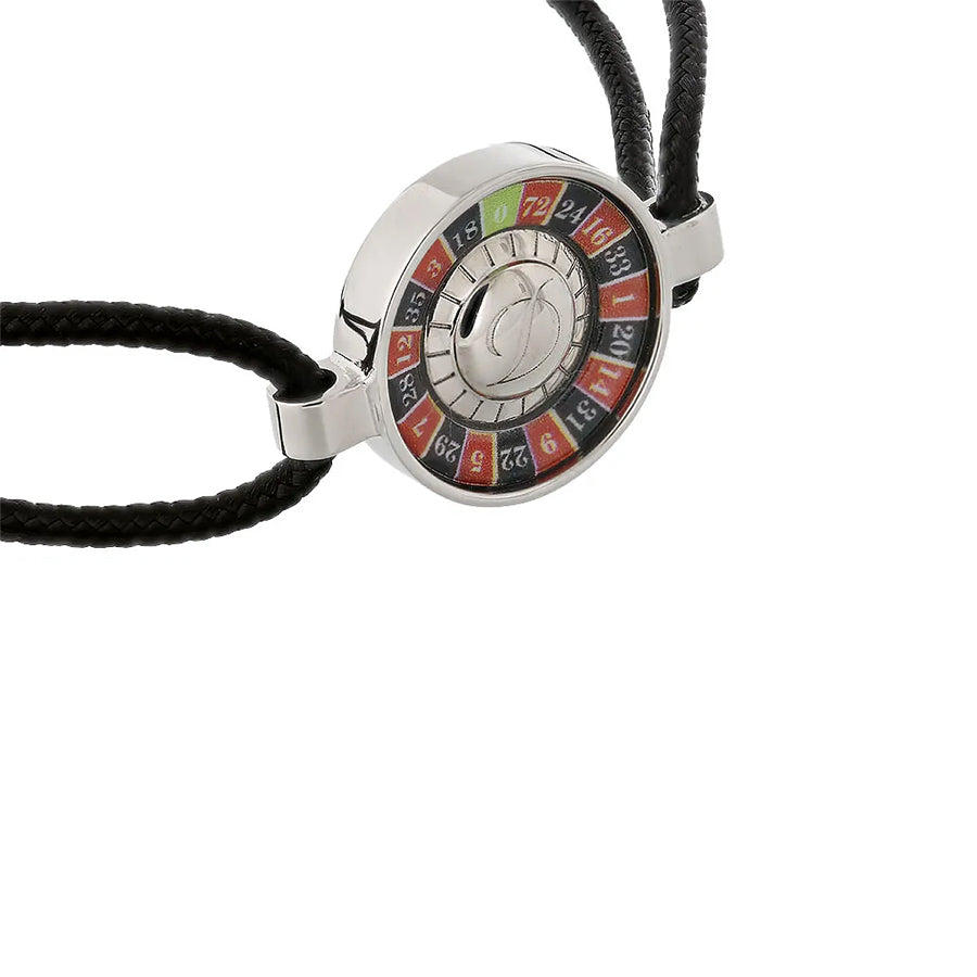 DUPONT ACCESSORIES chưa có hình [style_3597390280541] Dây đeo tay bằng da có mặt kim loại trang trí, S.T. Dupont (BRACELET D CHANCE style no. 005947)