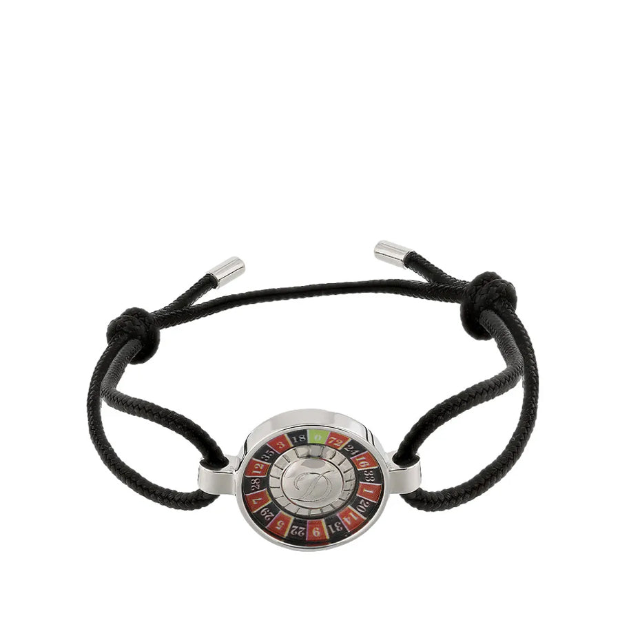 DUPONT ACCESSORIES chưa có hình [style_3597390280541] Dây đeo tay bằng da có mặt kim loại trang trí, S.T. Dupont (BRACELET D CHANCE style no. 005947)