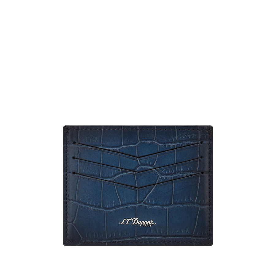 DUPONT ACCESSORIES chưa có hình [style_3597390291356] Ví da đựng thẻ bằng da bò màu xanh (CC HOLDER LGR ATELIER BLUE - 190376) - S.T.Dupont