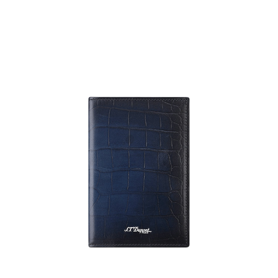 DUPONT ACCESSORIES chưa có hình [style_3597390291387] Ví da đựng thẻ bằng da bò màu xanh (PASSPORT HOLDER LGR ATEL BLUE - 190379) - S.T.Dupont