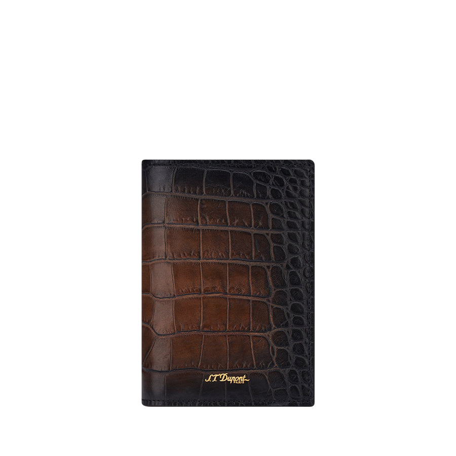 DUPONT ACCESSORIES chưa có hình [style_3597390291424] Ví da đựng thẻ bằng da bò màu nâu (PASSPORT HOLDER LGR ATEL HAVAN - 190479) - S.T.Dupont