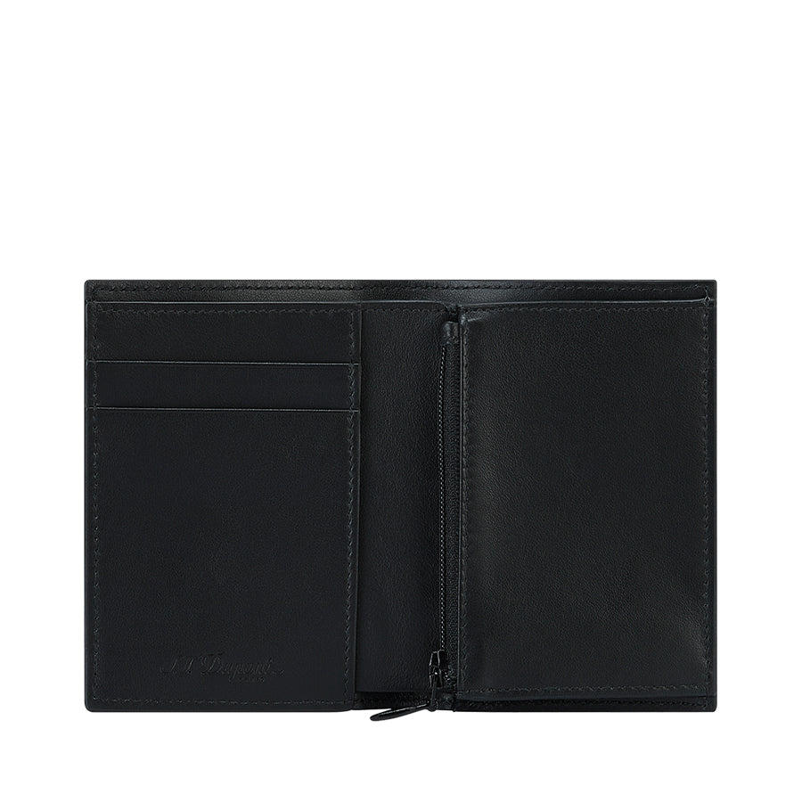DUPONT ACCESSORIES chưa có hình [style_3597390295507] Ví da đựng thẻ bằng da bò màu đen (VRTCAL 2CC&amp;COIN FIREHEAD BLACK - 161111) - S.T.Dupont