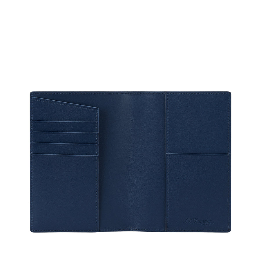 DUPONT ACCESSORIES chưa có hình [style_3597390295569] Ví da đựng thẻ bằng da bò màu xanh (PASSPORT HOLDER FIREHEAD BLUE - 161614) - S.T.Dupont