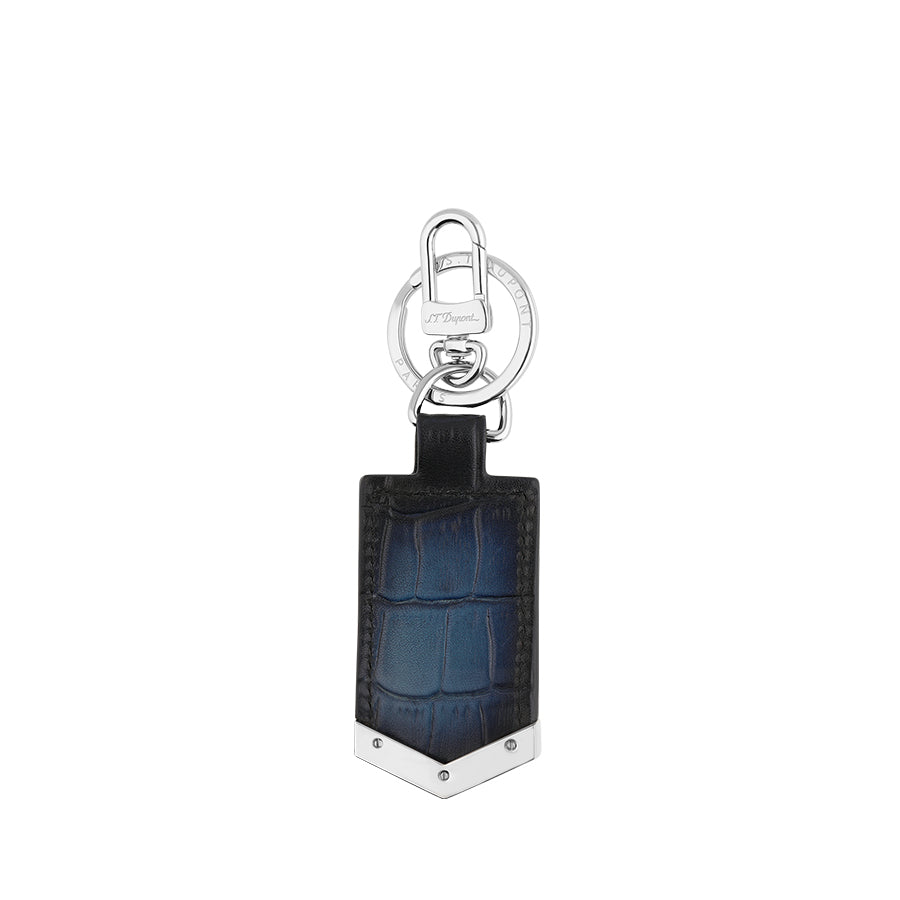 DUPONT ACCESSORIES chưa có hình [style_3597390295828] Móc chìa khóa bằng da bò màu xanh (KEY RING LGR ATELIER BLUE - 190380) - S.T.Dupont