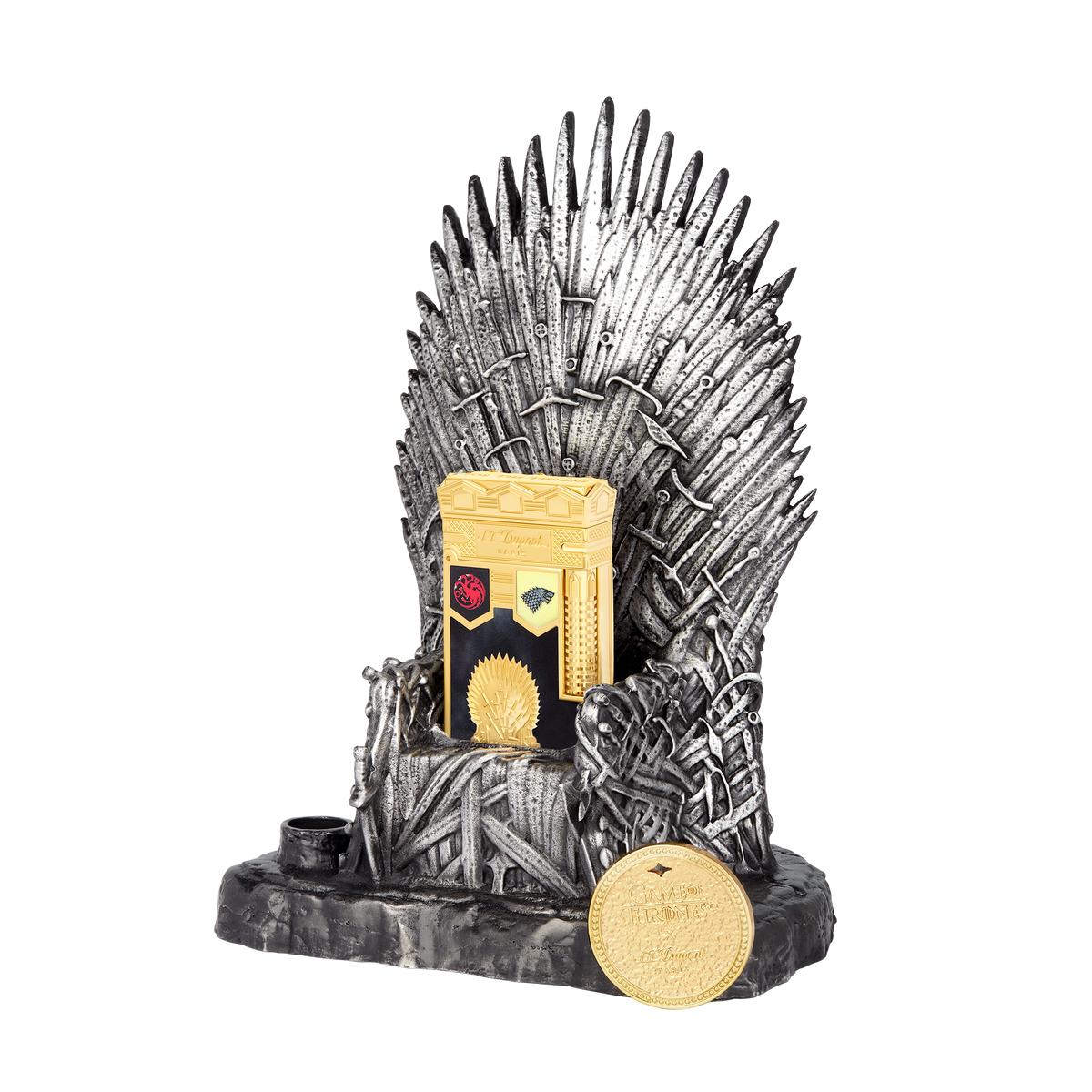 DUPONT ACCESSORIES chưa có hình [style_3597390301758] Bật lửa châm xì gà bằng KL kèm giá trưng bày (LE GRAND DUPONT - C23087) - S.T.Dupont