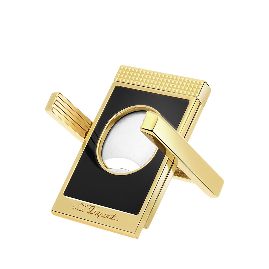 DUPONT ACCESSORIES Dao Cắt Cigar Bằng KL Màu Đen/Vàng Kèm Giá Đỡ (Cc Stand Black And Golden - 003393) - S.T.Dupont