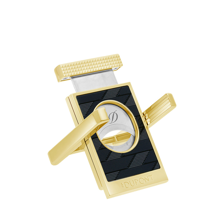DUPONT ACCESSORIES Dao Cắt Cigar Bằng KL Màu Vàng/Đen Kèm Giá Đỡ (Cc X Stand 1872 Black - 003479) - S.T.Dupont