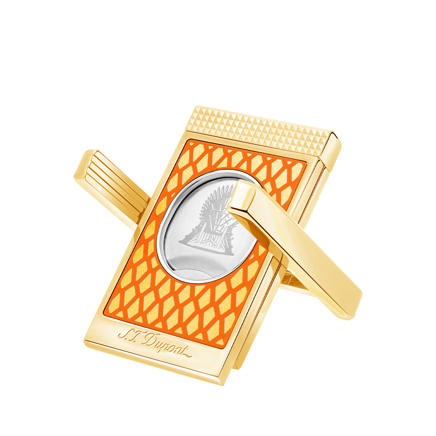 DUPONT ACCESSORIES Dao cắt Xì gà bằng KL kèm giá đỡ (CC X STAND GOT FIRE / GOLDEN - 003153) - S.T.Dupont