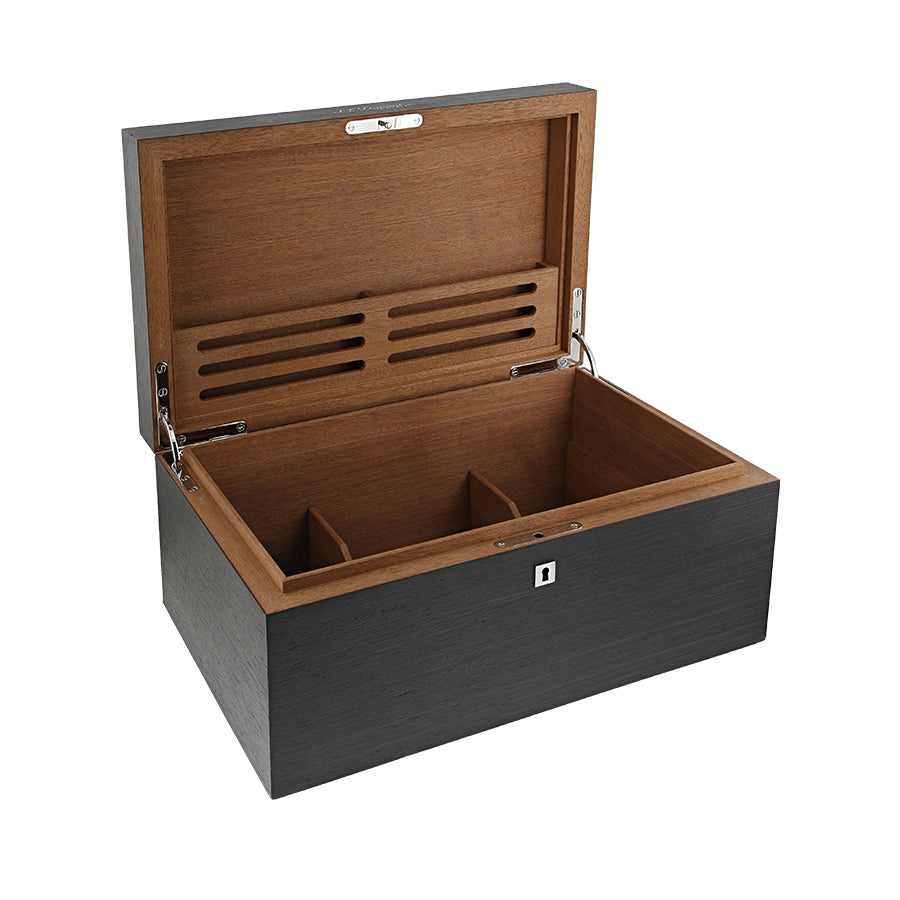 DUPONT ACCESSORIES Hộp Đựng Cigar Bằng Gỗ Công Nghiệp (Prestige Humidor Black - 001319) - S.T.Dupont. KT(44.3X 27.3 X 20)cm