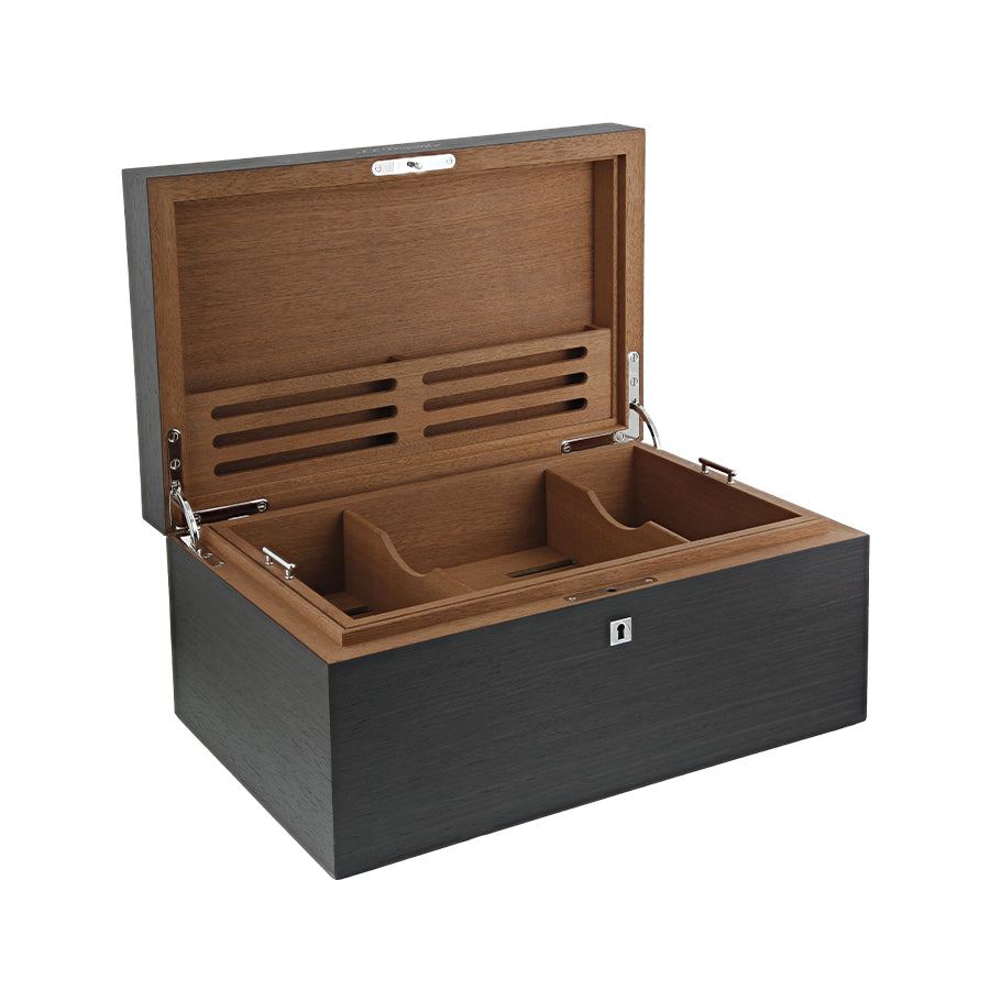 DUPONT ACCESSORIES Hộp Đựng Cigar Bằng Gỗ Công Nghiệp (Prestige Humidor Black - 001319) - S.T.Dupont. KT(44.3X 27.3 X 20)cm