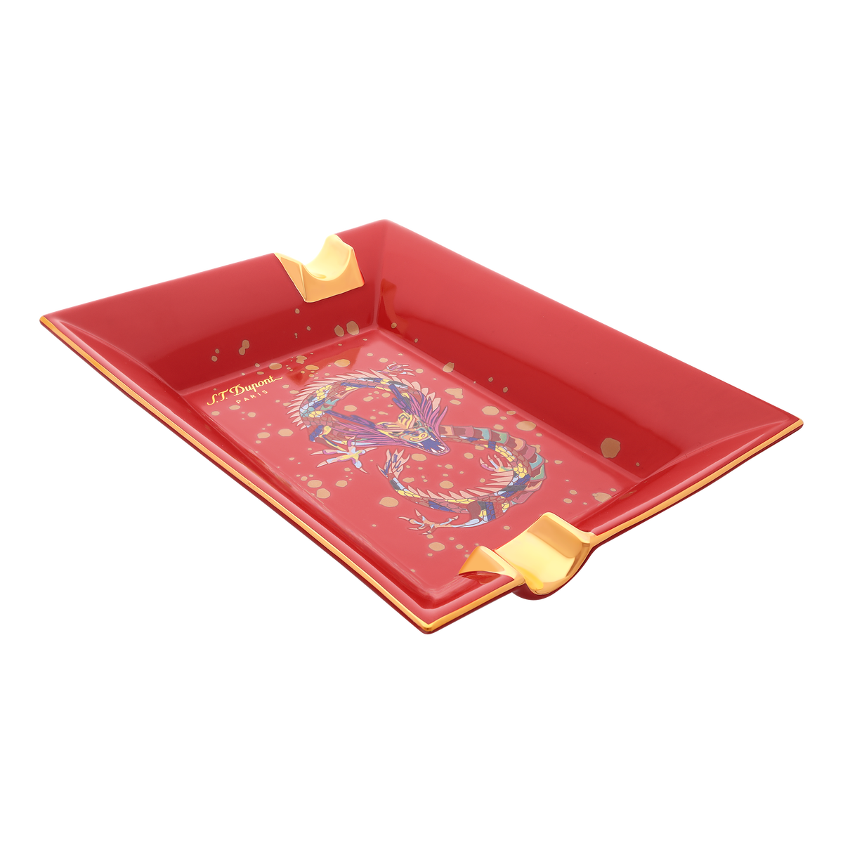 DUPONT ACCESSORIES LARGE ASHTRAY DRAGON BURGUNDY NO.006486