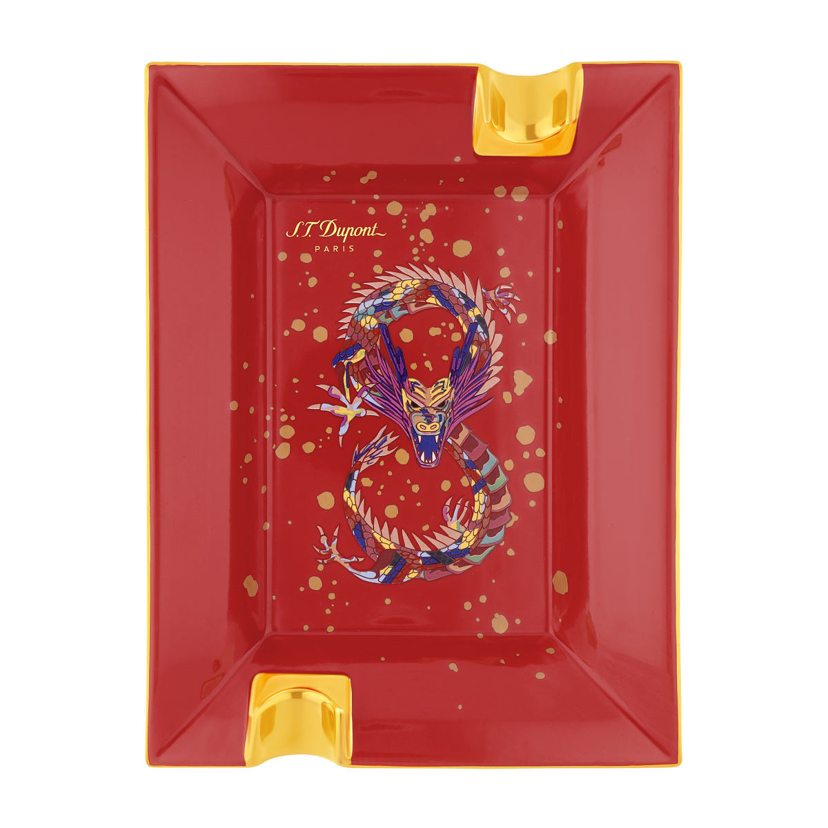 DUPONT ACCESSORIES LARGE ASHTRAY DRAGON BURGUNDY NO.006486