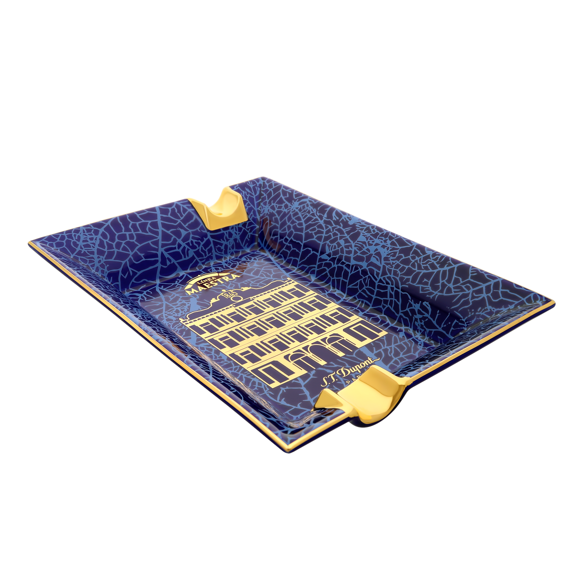 DUPONT ACCESSORIES S.T.DUPONT ASHTRAY PARTAGAS BLUE/GOLDEN NO.006495