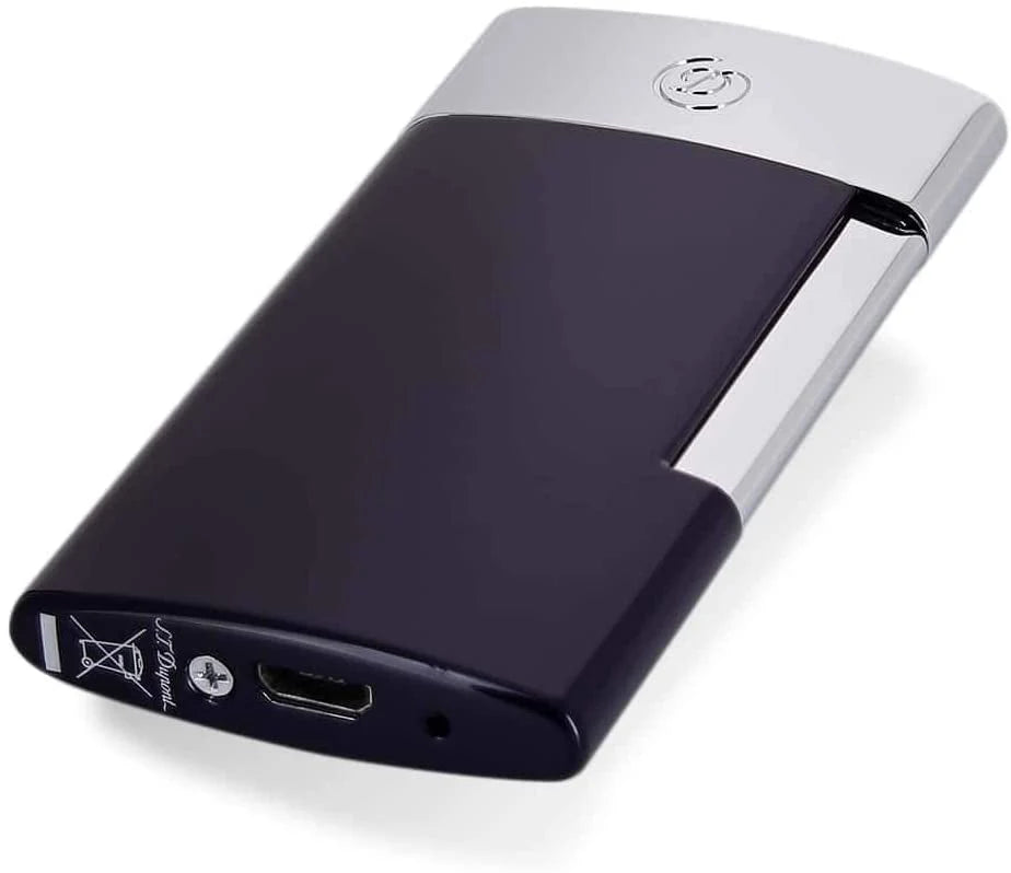 DUPONT ACCESSORIES S.T.DUPONT E-SLIM BLACK AND CHROME LIGHTER