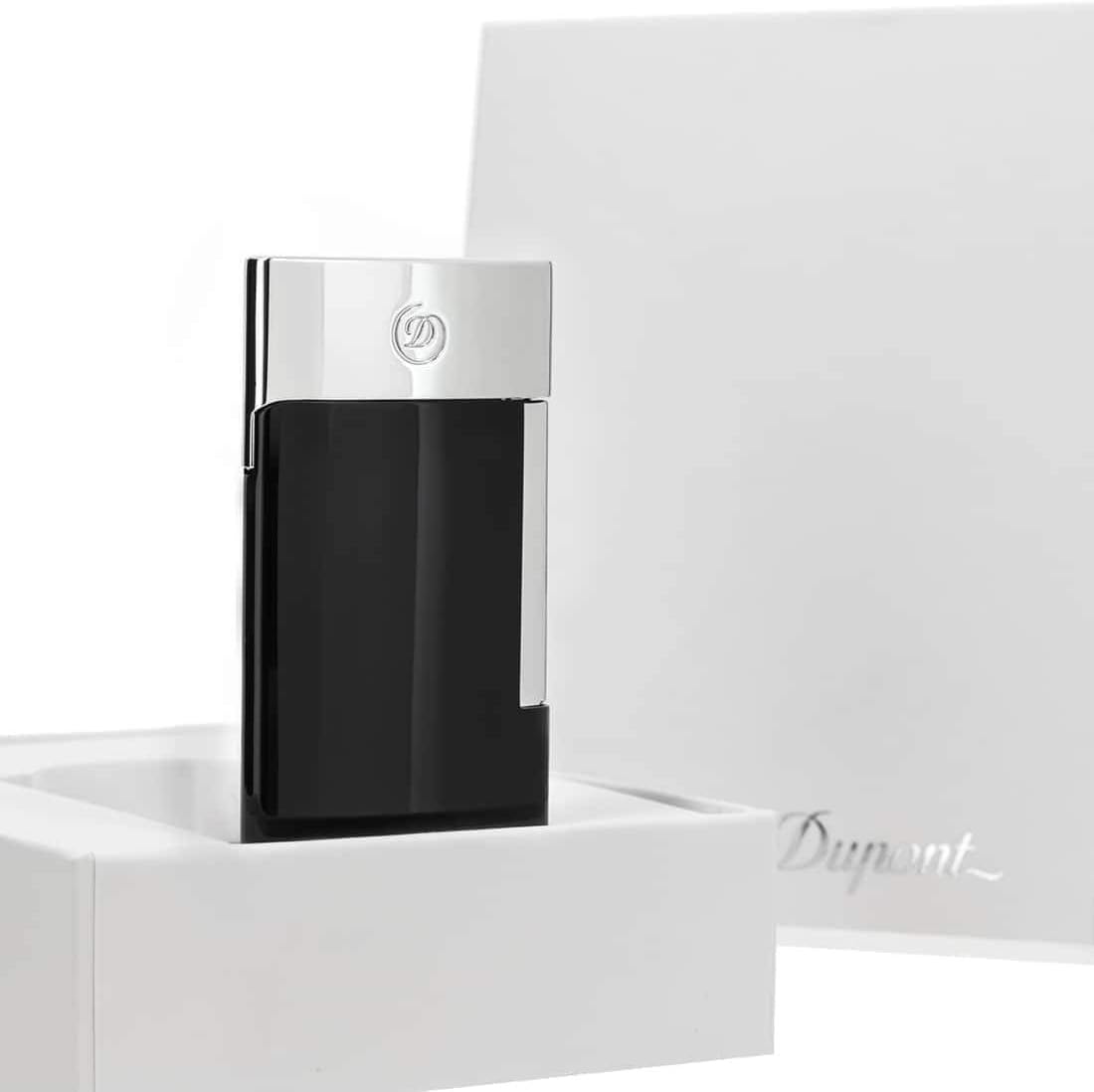 DUPONT ACCESSORIES S.T.DUPONT E-SLIM BLACK AND CHROME LIGHTER