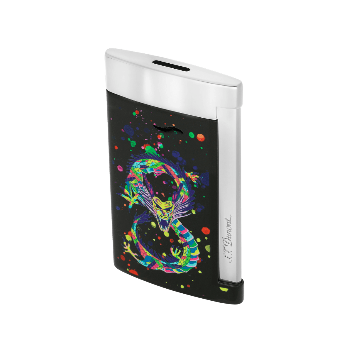 DUPONT ACCESSORIES S.T.DUPONT LI SLIM7 DRAGON BLACK/CHROME NO.027777