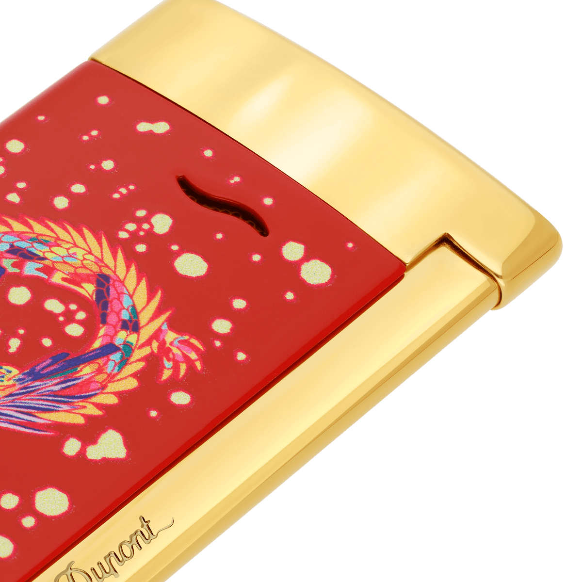 DUPONT ACCESSORIES S.T.DUPONT LI SLIM7 DRAGON BURGUN/GOLDEN NO.027776
