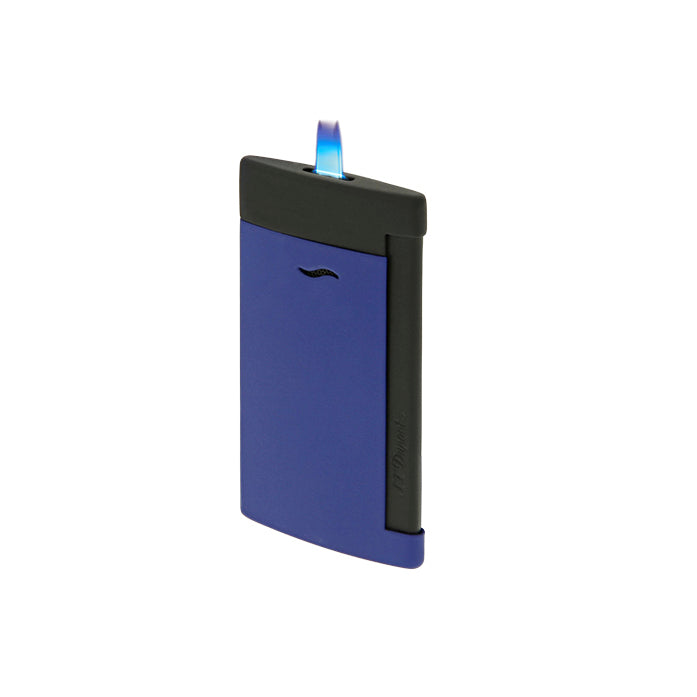 DUPONT ACCESSORIES S. T. DUPONT SLIM 7 MATT BLACK AND OCEAN BLUE LIGHTER