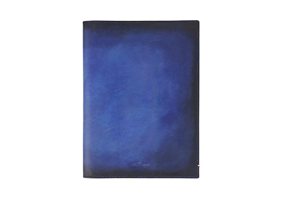 DUPONT ACCESSORIES [style_3597390280114] Tấm bìa sổ tay bằng da bò màu xanh, S.T.Dupont (PTT NB LEATHER A5 ATELIER BLUE/007102). KT:  (23x17x6)cm