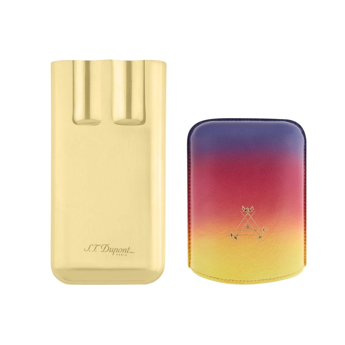 DUPONT ACCESSORIES [style_3597390283467] Bao da đựng Cigar bằng da bò loại 3 điếu - S.T.Dupont (3 CIGARS CASE L&#39;AURORE style no 183034). KT:  (180x80x30) mm