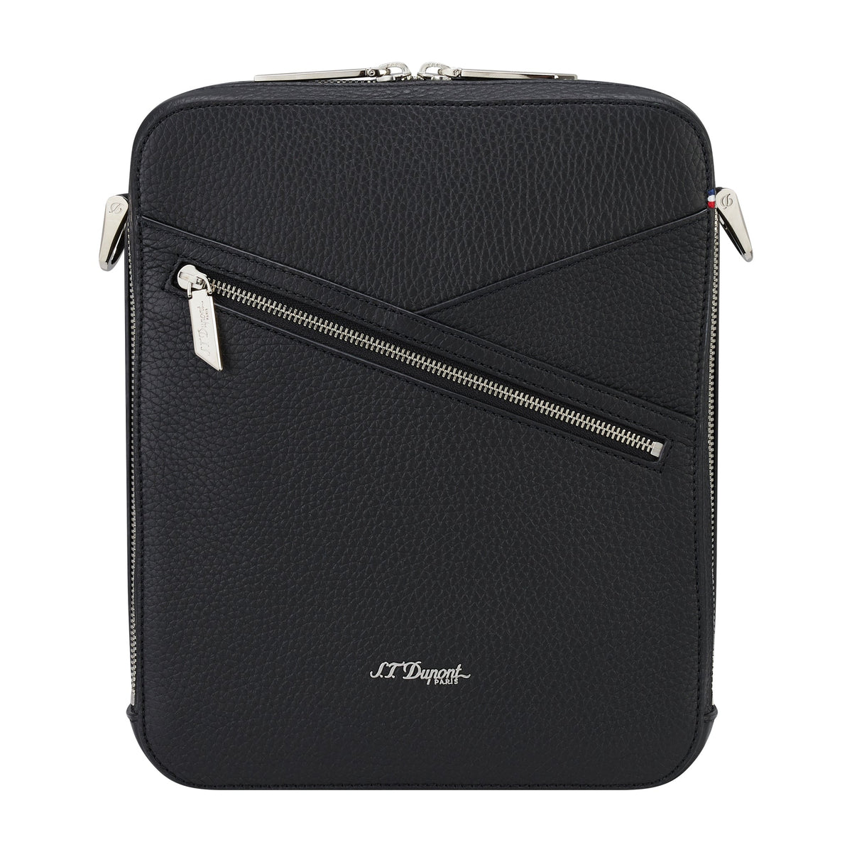 DUPONT ACCESSORIES [style_3597390289131] Túi da màu đen bằng da bò -  ST Dupont (CIGAR CROSSBODY BLACK style No. 141003). KT:  (250 x 205 x 75) mm
