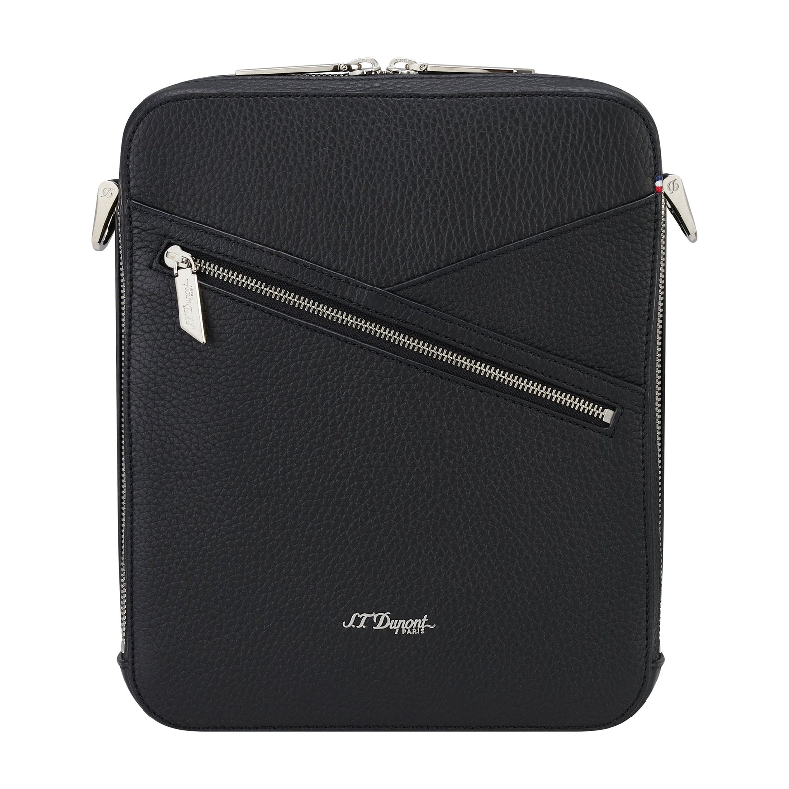 DUPONT ACCESSORIES [style_3597390289131] Túi da màu đen bằng da bò -  ST Dupont (CIGAR CROSSBODY BLACK style No. 141003). KT:  (250 x 205 x 75) mm