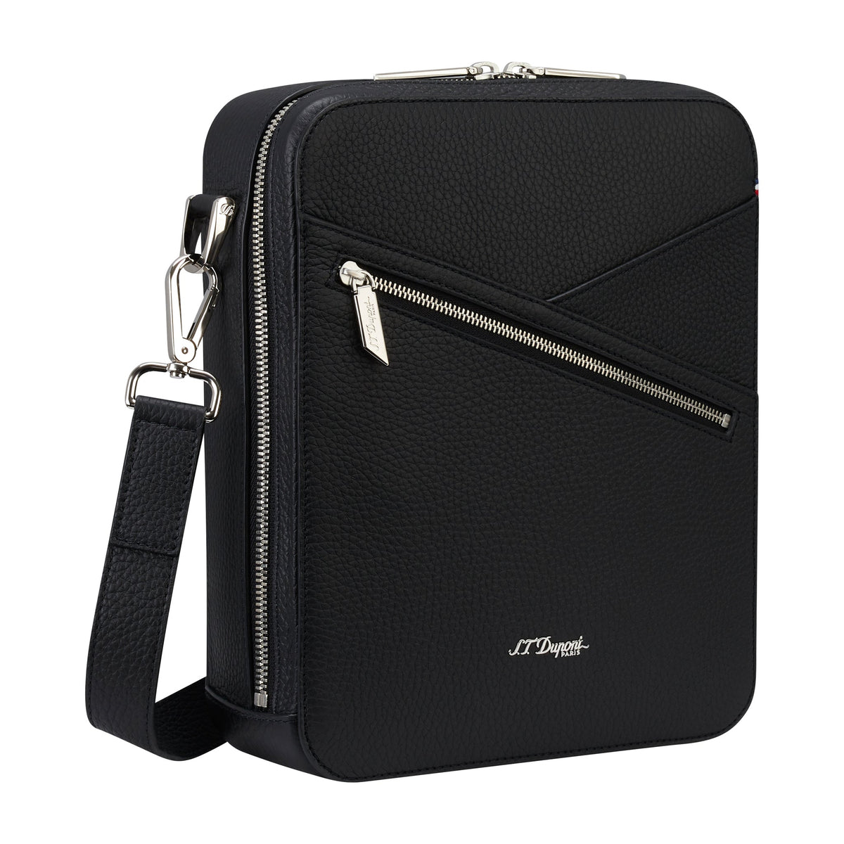 DUPONT ACCESSORIES [style_3597390289131] Túi da màu đen bằng da bò -  ST Dupont (CIGAR CROSSBODY BLACK style No. 141003). KT:  (250 x 205 x 75) mm